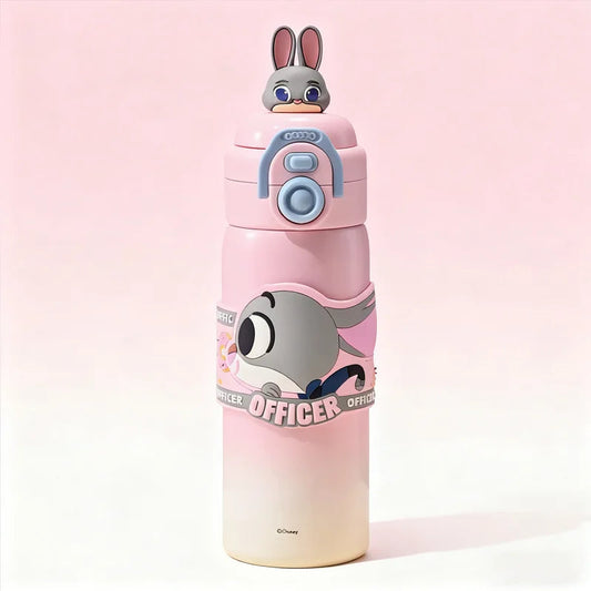 Thermos Inox 316 Design Animé avec Paille - Cadeau Étudiant