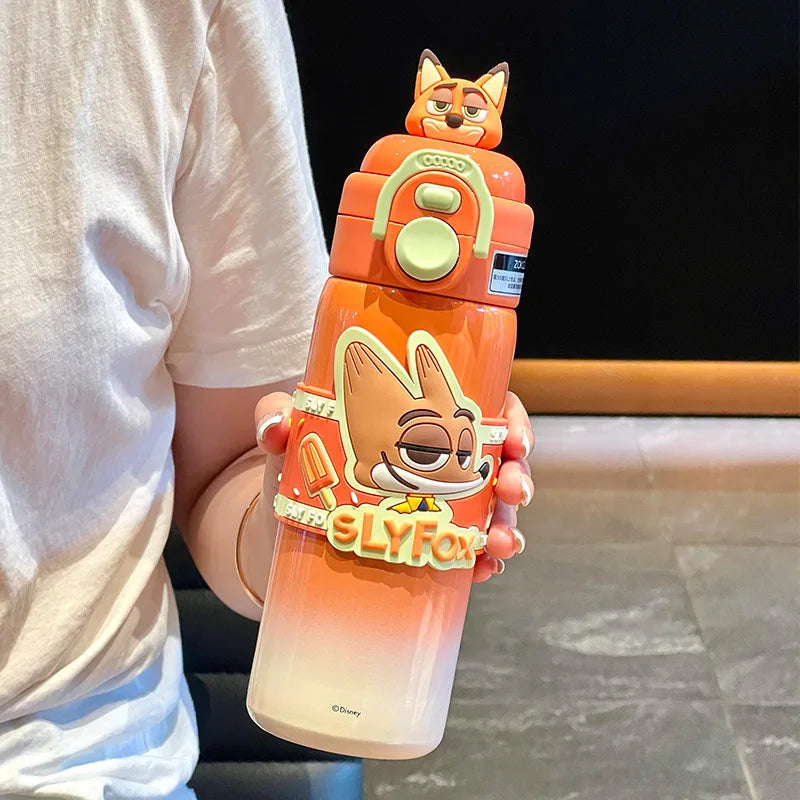 Thermos Inox 316 Design Animé avec Paille - Cadeau Étudiant