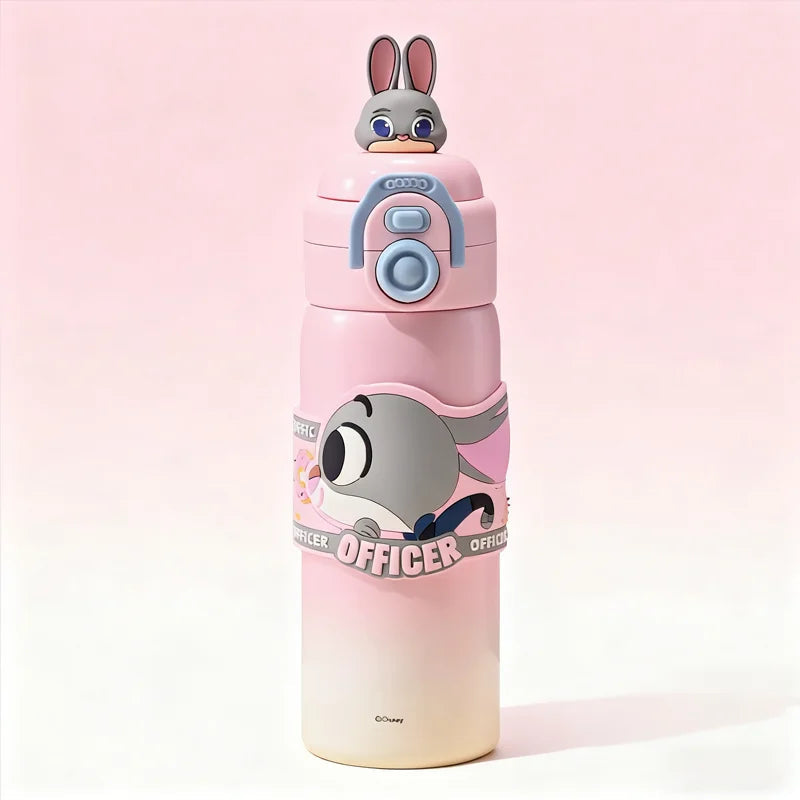 Thermos Inox 316 Design Animé avec Paille - Cadeau Étudiant