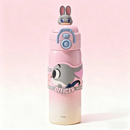 Thermos Inox 316 Design Animé avec Paille - Cadeau Étudiant