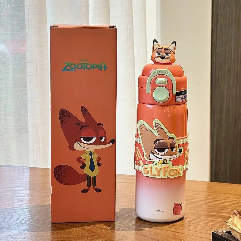 Thermos Inox 316 Design Animé avec Paille - Cadeau Étudiant
