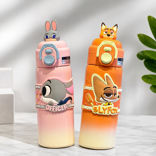 Thermos Inox 316 Design Animé avec Paille - Cadeau Étudiant