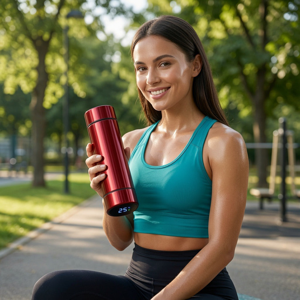 Gourde Thermos LED Intelligente 500ml - Bouteille Connectée Isotherme