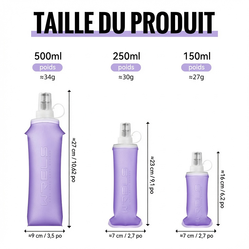 Bouteille d'Eau Pliable Silicone WRELS